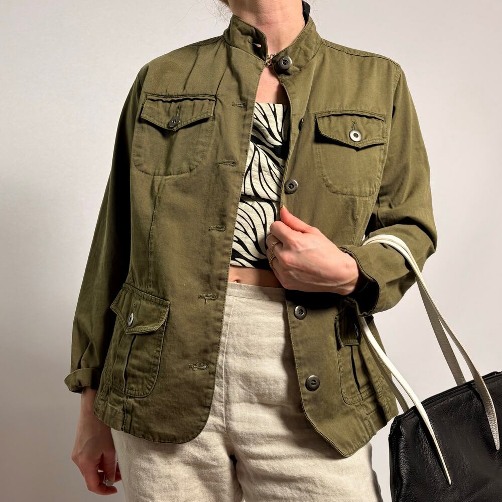 Chico's Green Utility Jacket - Size 0 - Picture 2 of 4